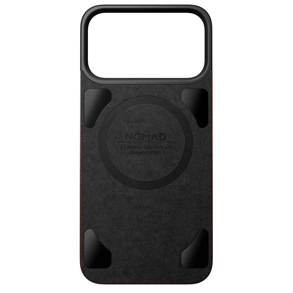 Nomad iPhone 17 Pro Magnetic Horween Leather Back Case - MagSafe Kompatibel - Rustic Brown