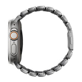 Apple Watch (42 / 44 / SE / 45 / 46 / 49mm) Nomad Stratos Band - Natural Titanium - Black