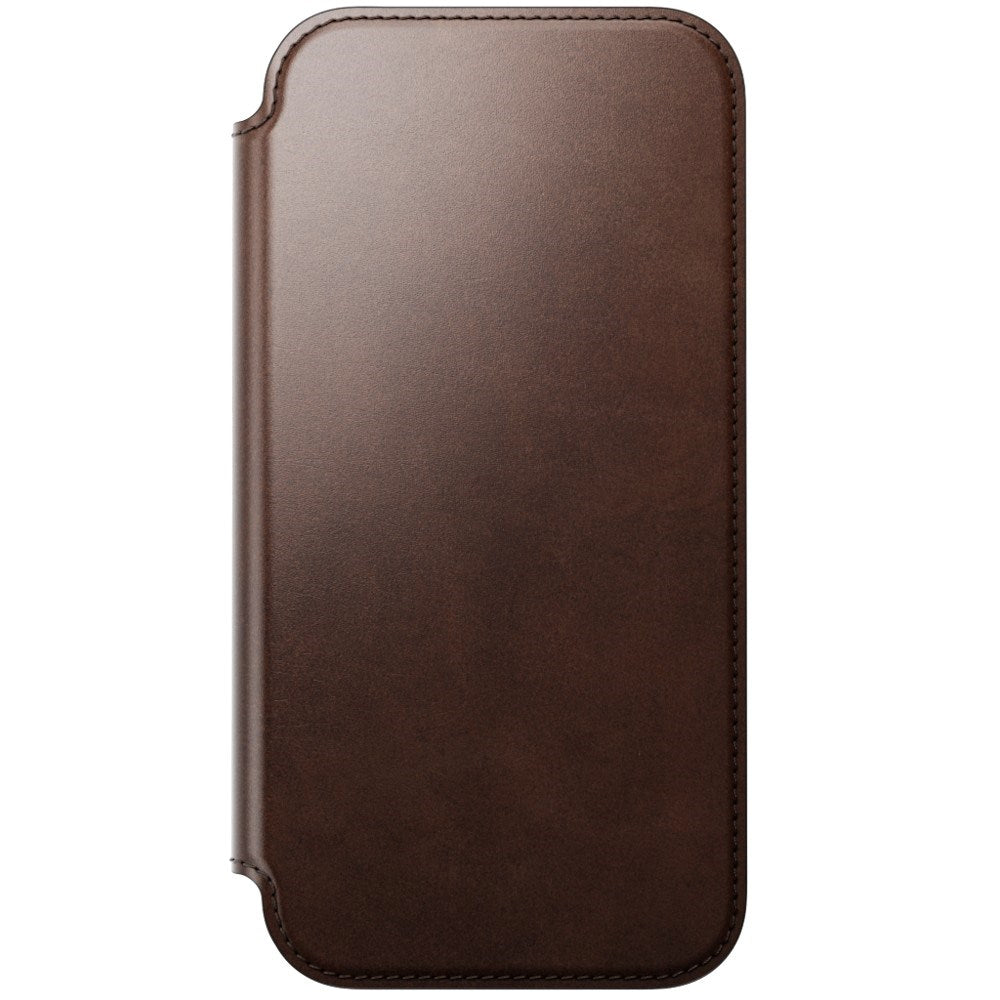 iPhone 18 Pro Max Nomad Modern Horween Leather Folio Case - MagSafe Kompatibel - Rustic Brown