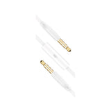 Fast AUX-Lydkabel med Mikrofon - 2 x 3,5 mm Minijack - 1 m - Hvit