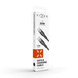 Fixed Metal USB-C til USB-C PD Kabel 100W - 1.2m - Svart