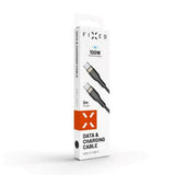 Fixed Metal USB-C til USB-C PD Kabel 100W - 2m - Svart