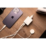 Fast Mini Vegglader 45W m. USB-A & USB-C - Hvit