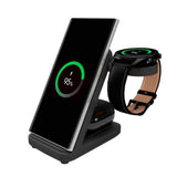 Fixed Ttrådløs 3-in-1 Ladestasjon for Samsung - Svart