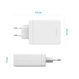 Fixed GaN 100W Vegglader m. 3x USB-C / 1x USB-A - Hvit