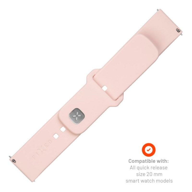 Fixed Universal Smartwatch Sporty Silikon Rem (20mm) - Rosa