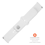 Fixed Universal Smartwatch Sporty Silikon Rem (20mm) - Hvit