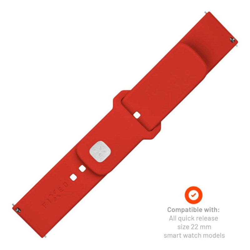 Fixed Universal Smartwatch Sporty Silikon Rem (22mm) - Rød
