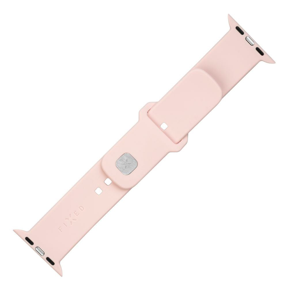 Fixed Apple Watch (42/44/SE/45/46mm) Sporty Silikonremsett - Rosa