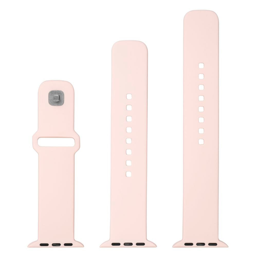 Fixed Apple Watch (42/44/SE/45/46mm) Sporty Silikonremsett - Rosa