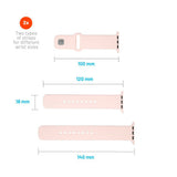 Fixed Apple Watch (42/44/SE/45/46mm) Sporty Silikonremsett - Rosa