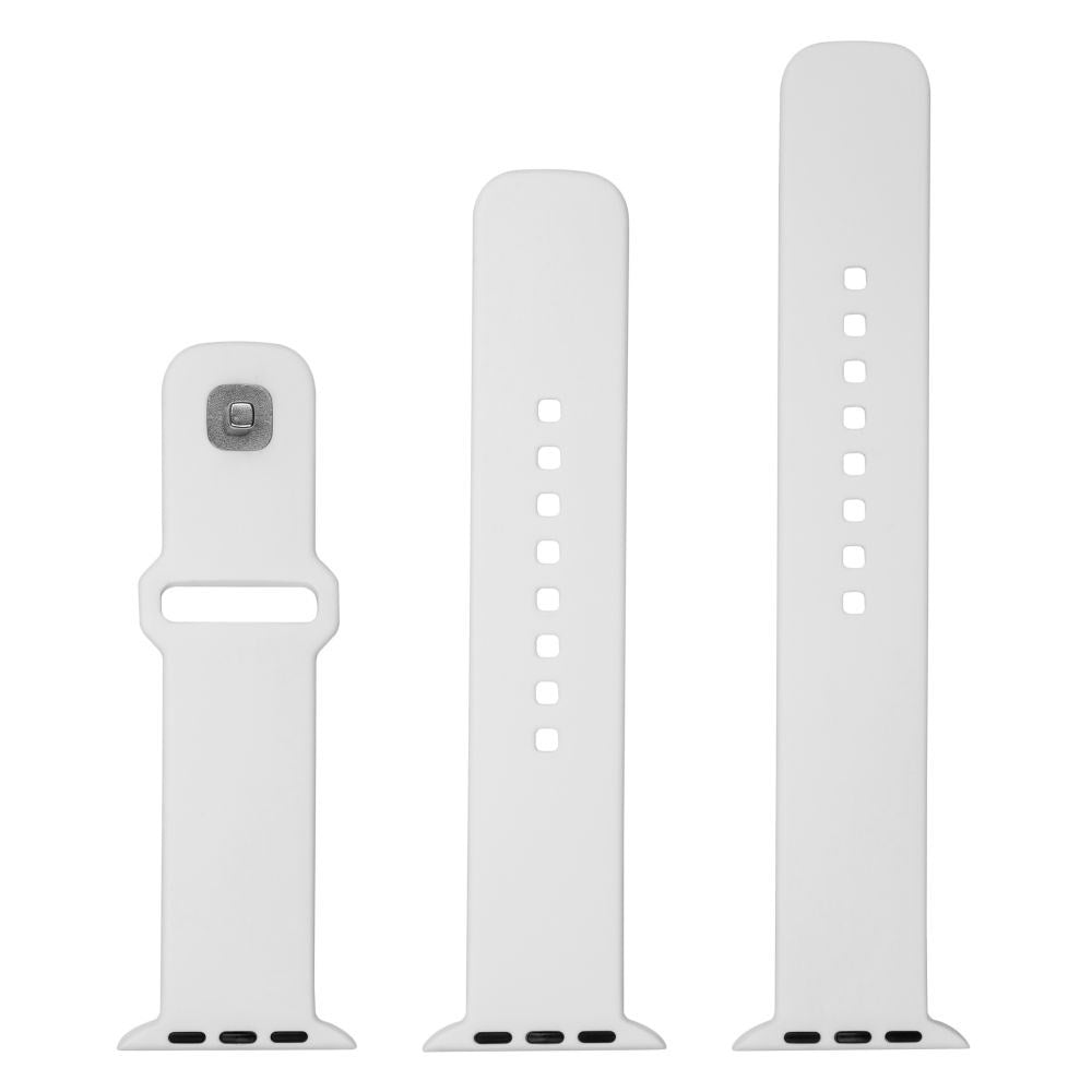 Fixed Apple Watch (42/44/SE/45/46mm) Sporty Silikonremsett - Hvit