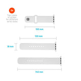 Fixed Apple Watch (42/44/SE/45/46mm) Sporty Silikonremsett - Hvit