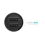 Fixed Mini Billader 2x USB-A 15W - Svart