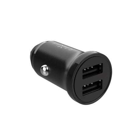 Fixed Mini Billader 2x USB-A / 1x USB-C Kabel 15W - 1m - Svart