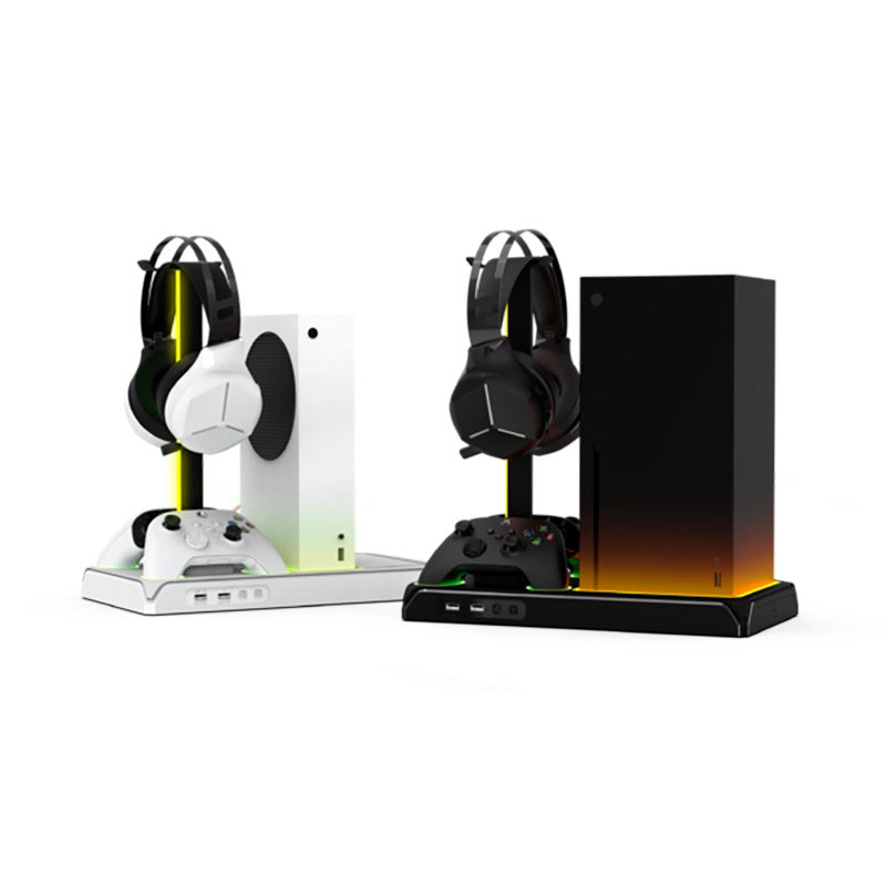 Fixed Xbox Series S/X Stativ med Kjøling og 2 x Kontrolllader - Hvit