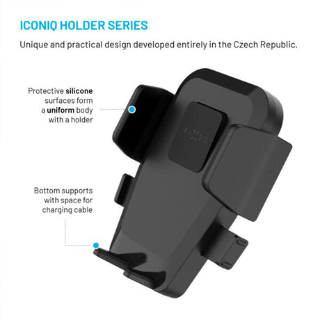 Fixed Iconiq Flex XL (Maks. Mobilbredde: 5,3 - 8,3 cm) Dashbord- / Frontrutetelefonholder - Svart