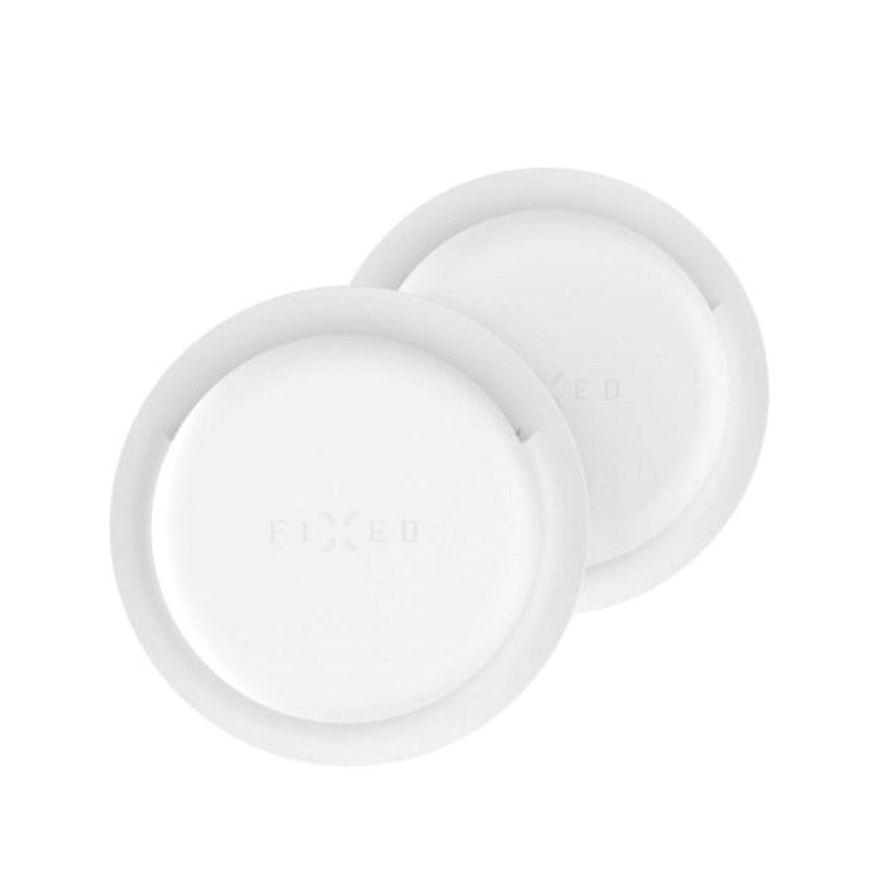 Fixed Silikon Sticker Deksel til Apple AirTag 1. & 2. Gen. - 2 stk - Hvit