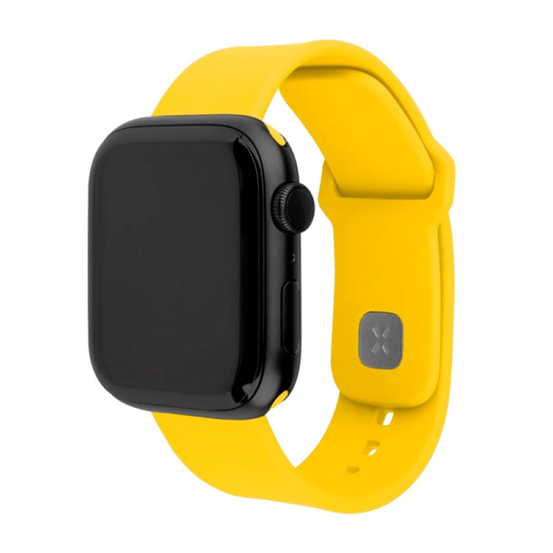 Apple Watch (42 / 44 / SE / 45 / 46mm) Fixed Sporty Silikon Rem Sett - Gul