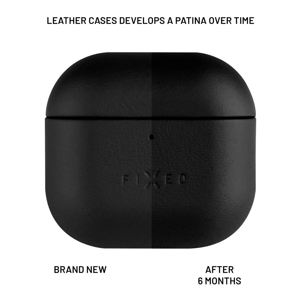 Fixed Apple AirPods (4. gen.) Ekte Skinn Deksel - Svart