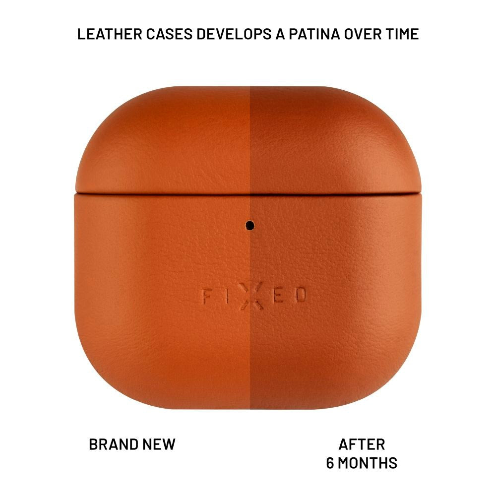 Fixed Apple AirPods (4. gen.) Ekte Skinn Deksel - Brun