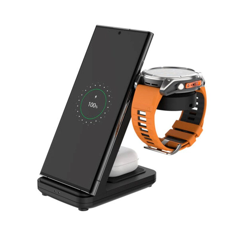 Fixed 3-i-1 Trådløs Lader for Garmin Smartwatch - Svart