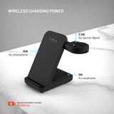 Fixed 3-i-1 Trådløs Lader for Garmin Smartwatch - Svart