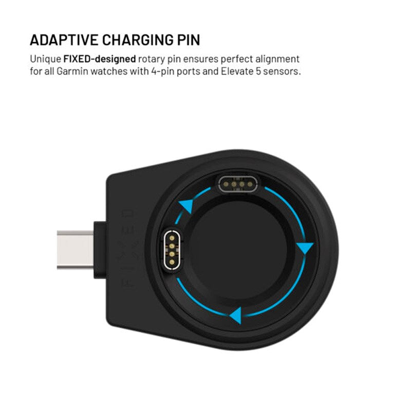 Fixed 3-i-1 Trådløs Lader for Garmin Smartwatch - Svart