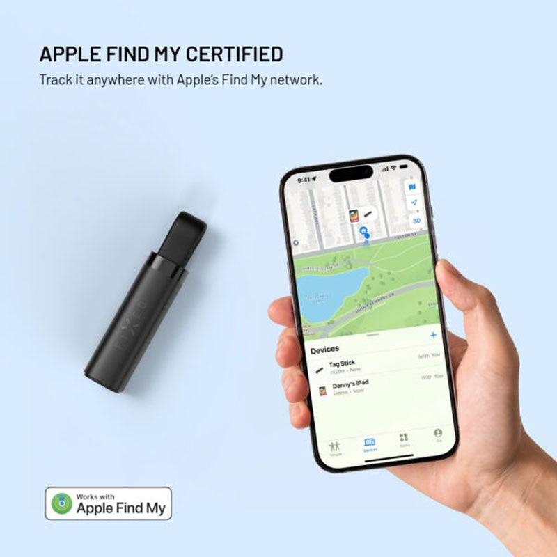 Fixed Sporingsenhet med USB-C-Lading – Apple Find My Kompatibel – Svart