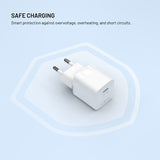 Fixed 30W Mini-Vegglader med USB-C & PD - Hvit
