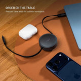 Fixed Uttrekkbar 100W USB-C til USB-C-Kabel - 1m - Svart