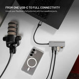 Fixed 4-i-1 USB-C-Multiport med 2 x USB-A 2 x USB-C - Sølv