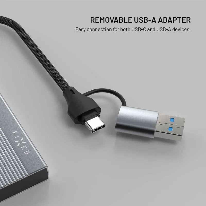 Fixed 4-i-1 USB-C-Multiport med 2 x USB-A 2 x USB-C - Sølv