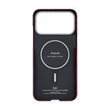 iPhone 17 Pro PITAKA Edge Monogram Deksel – MagSafe Kompatibelt – Gull / Rød