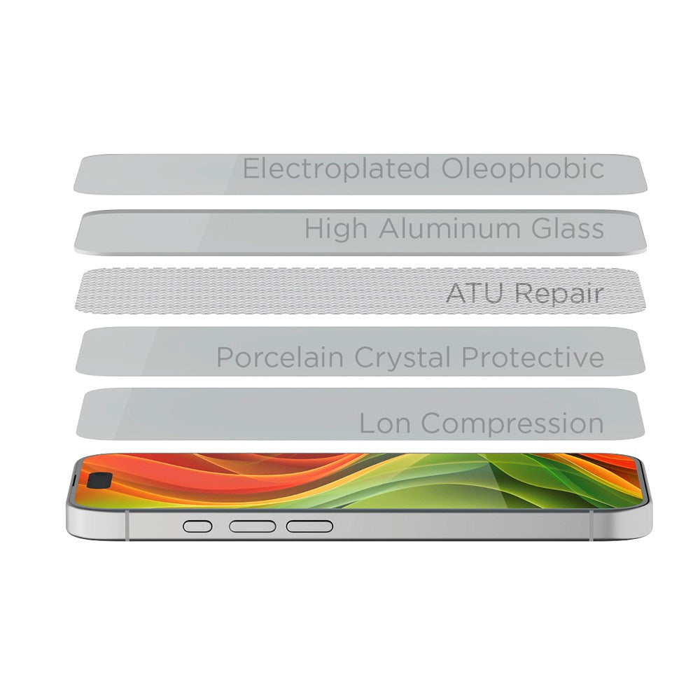 iPhone 17e / 16e / 14 / 13 / 13 Pro Mobile Origin Beskyttelsesglass - Case Friendly - 2 Pack - Gjennomsiktig
