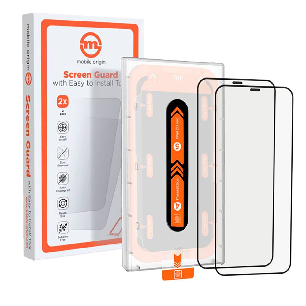 iPhone 11 Pro / X / Xs Mobile Origin Beskyttelsesglass - Case Friendly - 2 Pack - Svart Kant