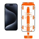 iPhone 15 Pro Mobile Origin Orange Screen Guard Beskyttelsesglass - 2 stk. - Gjennomsiktig