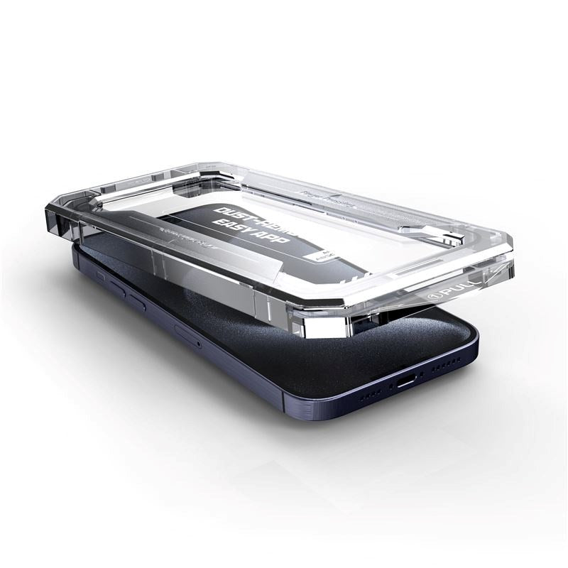 iPhone 15 Mobile Origin Skjermbeskyttelsesglass m. Applikator - Gjennomsiktig / Svart Kant