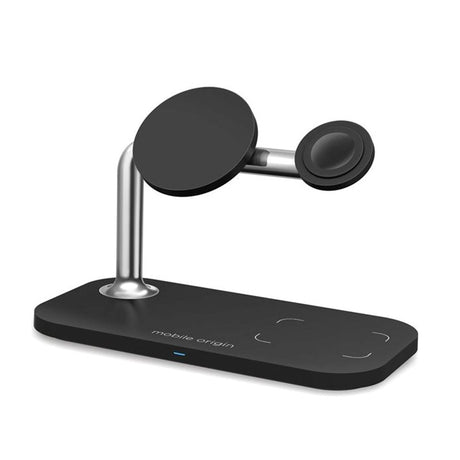 Mobile Origin 3-i-1 Trådløs Lader - MagSafe Kompatibel - Svart