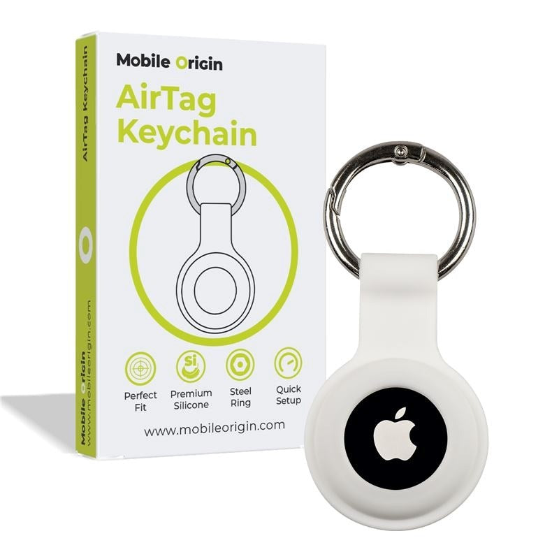 Mobile Origin AirTag 1. & 2. Gen. Nøkkelring - Hvit