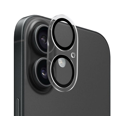 iPhone 16 / 16 Plus Mobile Origin Herdet Glass Kameralinsebeskyttelse - Gjennomsiktig / Svart Kant