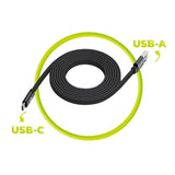 Mobile Origin Flatt Magnetisk USB-A til USB-C Kabel - 1m - Svart