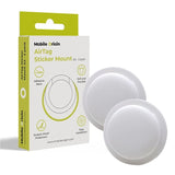 Mobile Origin Silikon AirTag 1. & 2. Gen.-Holder med Selvklebende Bakside – 2 stk. - Hvit