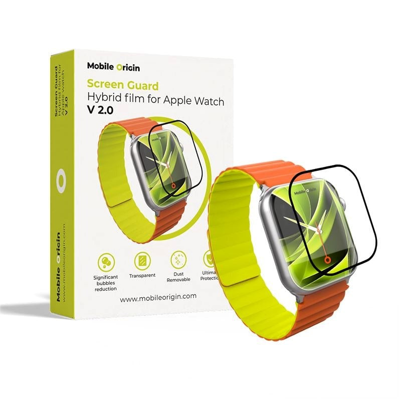 Mobile Origin Apple Watch 11 / 10 (46mm) Hybrid Skjermbeskytter - Gjennomsiktig / Svart Kant