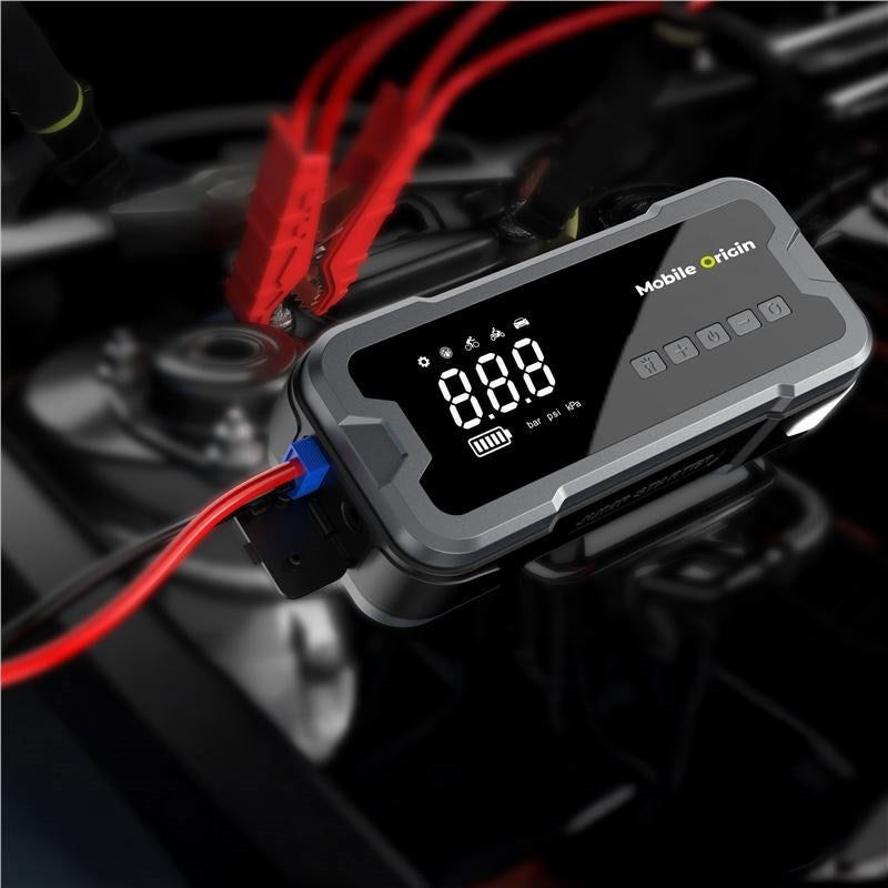 Mobile Origin 2-i-1 Jumpstarter & Kompressor med Tilbehør – Svart