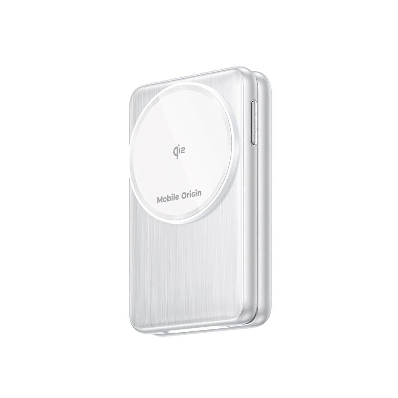 Mobile Origin 3-i-1 Qi2 Sammenleggbar Trådløs Lader for Telefon & Apple Watch & Øretelefoner – Sølv