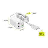 Mobile Origin 100W USB-C-Hub med USB-A & Schuko-Plugg – Hvit