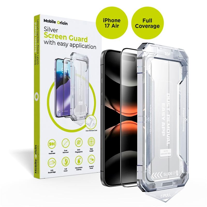 iPhone Air Mobile Origin Screen Guard Skjermbeskytterglass med Easy Applicator - Gjennomsiktig