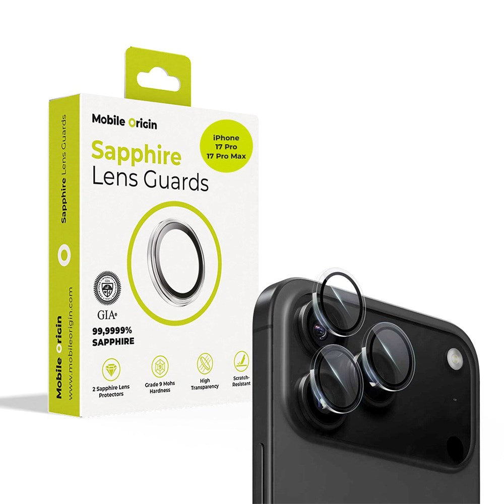Mobile Origin iPhone 17 Pro / 17 Pro Max Sapphire Herdet Glass Kamerabeskyttelse - Gjennomsiktig