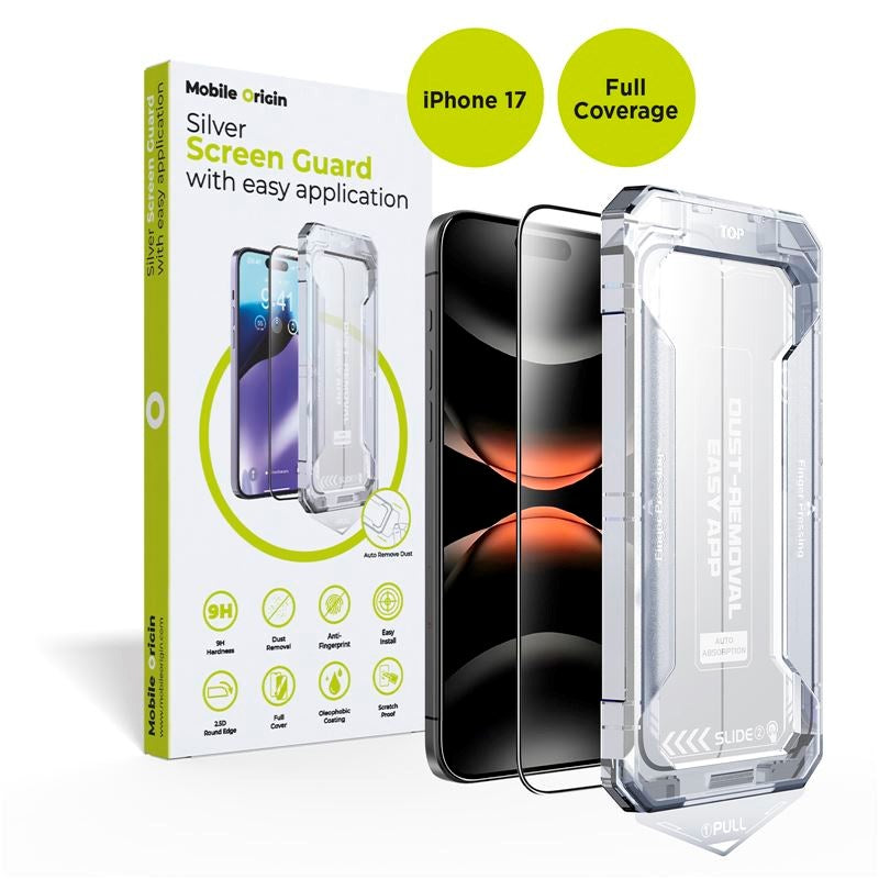 iPhone 17 Mobile Origin Screen Guard Skjermbeskytterglass med Easy Applicator - Gjennomsiktig